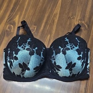 Torrid Black and Blue Lace Bra
